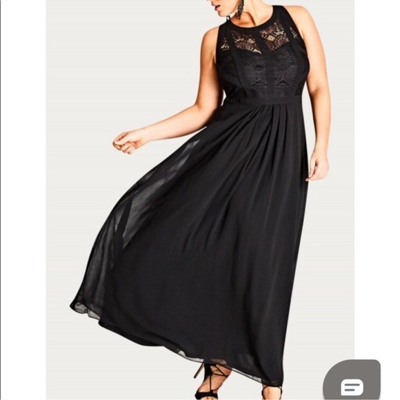 Panelled Bodice Maxi Dress- Black. - Picture 1 of 6